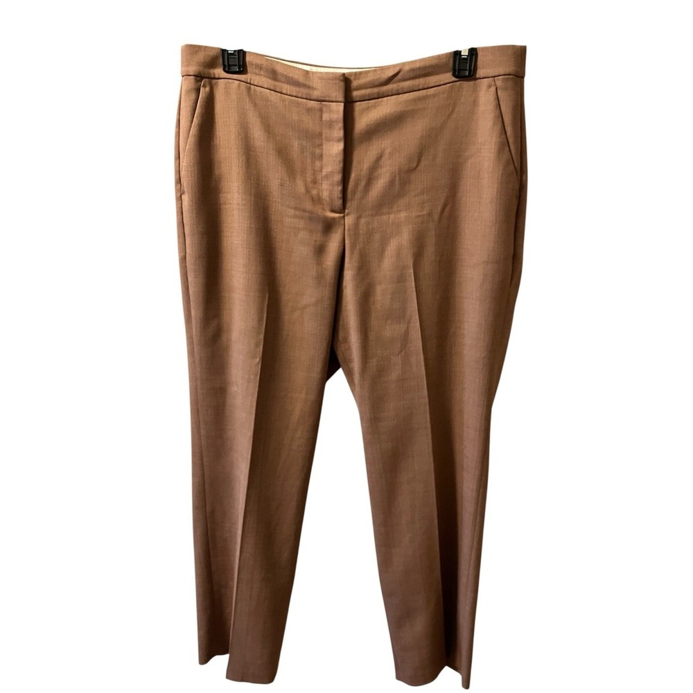 J. Crew Kate Pants Camel Italian bi-stretch Wool Blend Lined Sz‎ 16 Office